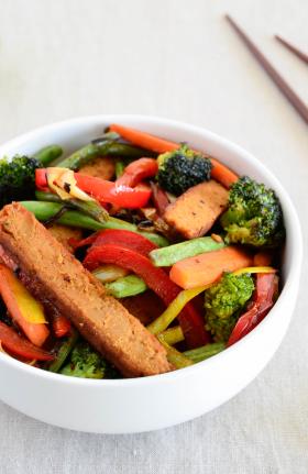 Wok de légumes & Délice Tofus