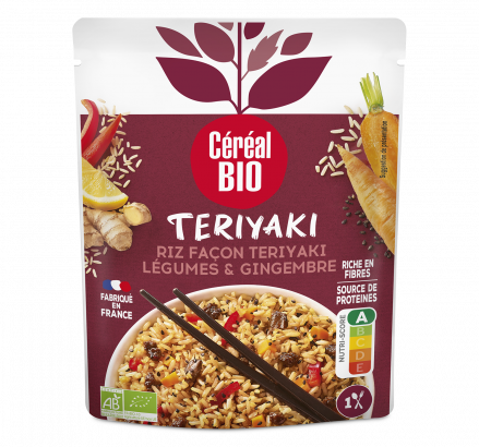 TERIYAKI teriyaki-rijst, groenten, honing en gember