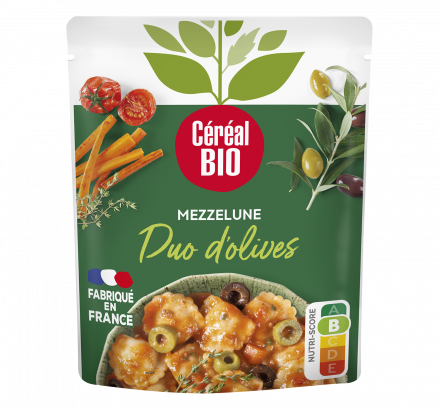 plat cuisiné MEZZELUNE duo d'olives saveurs d'Italie