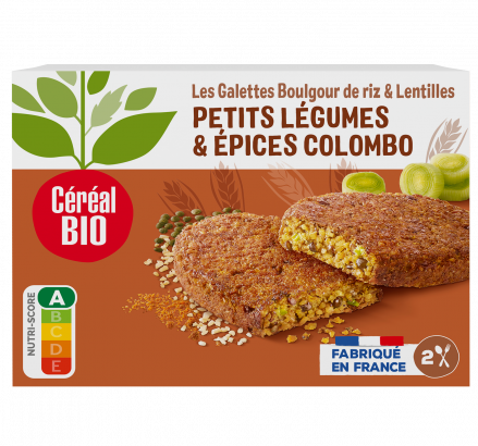 GALETTES BOULGOUR DE RIZ légumes & colombo