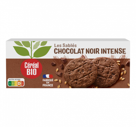 SABLÉS CHOCOLAT NOIR INTENSE à la farine de blé de meule